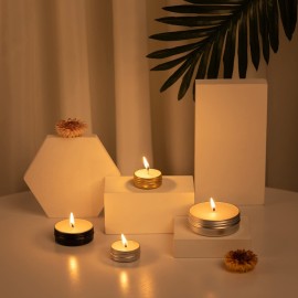 1 oz / 30ml Screw Top Aluminum Tin Jar with Screw Lid and Blank Labels (Gold - Pack of 32)