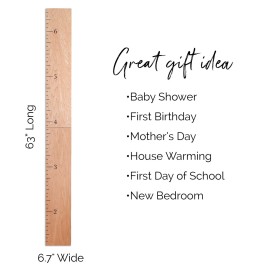 HEADWATERS STUDIO Wood Growth Chart for Wall - Growth Chart Wood Growth Chart for Kids Wooden Ruler Growth Chart Child Height Wall Chart Grow Chart for Wall Kids Wall Ruler Height Chart-Modern Natural