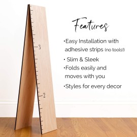 HEADWATERS STUDIO Wood Growth Chart for Wall - Growth Chart Wood Growth Chart for Kids Wooden Ruler Growth Chart Child Height Wall Chart Grow Chart for Wall Kids Wall Ruler Height Chart-Modern Natural
