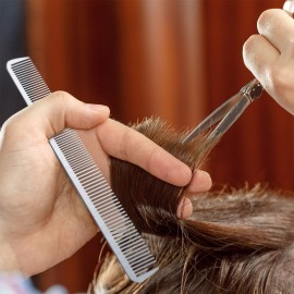 5 Pieces Metal Hair Combs Set for Men Women Silver Stainless Steel Cutting Hairdressing Rat Tail Combs Teasing Pintail Barber Hair Styling Grooming Detangler Stylist