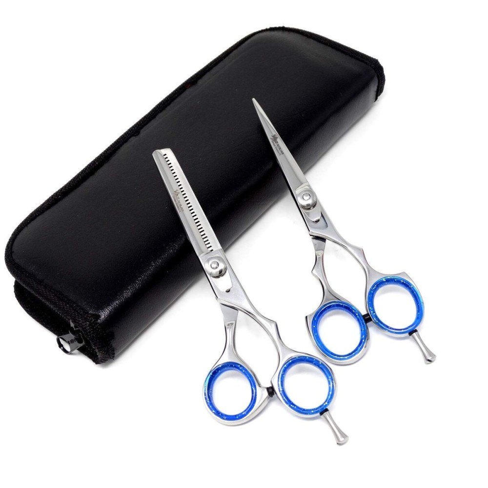 5.5 Professional Hair Cutting & Thinning Barber Scissors Set, Stainless Steel, Lightweight Razor Edge Haircut Scissors for Hair Salon, Hairdresser 5.5 Professional Hair Cutting & Thinning Barber Scissors Set, Stainless Steel, Lightweight Razor Edge Haircut Scissors for Hair Salon, Hairdresser