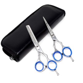 5.5 Professional Hair Cutting & Thinning Barber Scissors Set, Stainless Steel, Lightweight Razor Edge Haircut Scissors for Hair Salon, Hairdresser
