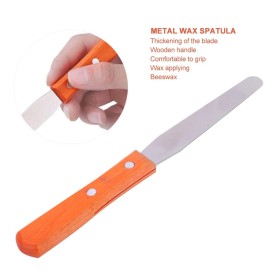 LAVEN Metal Straight Stainless Waxing Spatula Wax Applicator Spatula Wooden Handle Craft Stick for Body Hair Removal LAVEN Metal Straight Stainless Waxing Spatula Wax Applicator Spatula Wooden Handle Craft Stick for Body Hair Removal