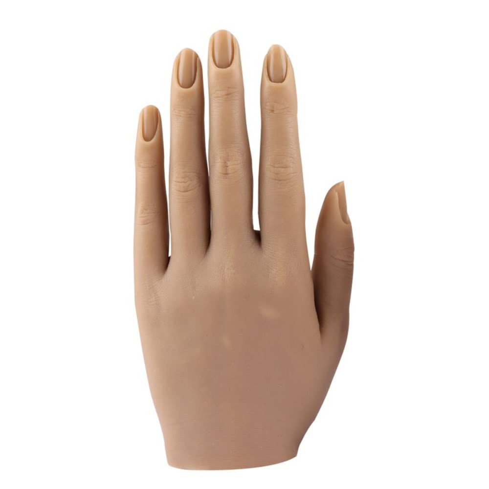 Nail Hand Practice Silicone Female Mannequin Life Size Hand as Sketch Nail Practice Hands Jewelry Ring Glove Watch Display with Nail 18cm (Left hand, Light brown) Nail Hand Practice Silicone Female Mannequin Life Size Hand as Sketch Nail Practice Hands Jewelry Ring Glove Watch Display with Nail 18cm (Left hand, Light brown)