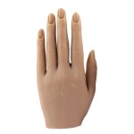 Nail Hand Practice Silicone Female Mannequin Life Size Hand as Sketch Nail Practice Hands Jewelry Ring Glove Watch Display with Nail 18cm (Left hand, Light brown)