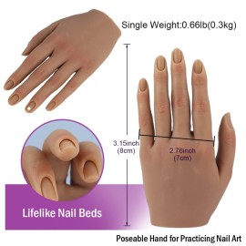 Nail Hand Practice Silicone Female Mannequin Life Size Hand as Sketch Nail Practice Hands Jewelry Ring Glove Watch Display with Nail 18cm (Left hand, Light brown) Nail Hand Practice Silicone Female Mannequin Life Size Hand as Sketch Nail Practice Hands Jewelry Ring Glove Watch Display with Nail 18cm (Left hand, Light brown)