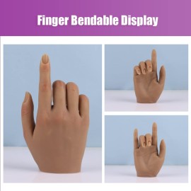 Nail Hand Practice Silicone Female Mannequin Life Size Hand as Sketch Nail Practice Hands Jewelry Ring Glove Watch Display with Nail 18cm (1 Pair, Light brown) Nail Hand Practice Silicone Female Mannequin Life Size Hand as Sketch Nail Practice Hands Jewelry Ring Glove Watch Display with Nail 18cm (1 Pair, Light brown)