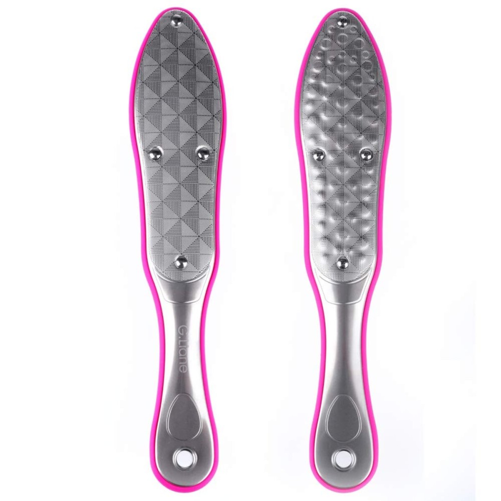 Foot File Callus Remover - G.Liane Professional Portable Foot Care Tool Stainless Steel Colossal Pedicure Foot Rasp Callus Removal Double Sided Pedicure Rasp File for Extra Smooth (Pink) Foot File Callus Remover - G.Liane Professional Portable Foot Care Tool Stainless Steel Colossal Pedicure Foot Rasp Callus Removal Double Sided Pedicure Rasp File for Extra Smooth (Pink)