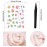 Blulu 44 Sheets 2000 Pcs Nail Stickers Adhesive Leaf Flower Butterfly 3D Nail Decals Stickers with Tweezers for Women DIY Decorations(Summer Themed Series)