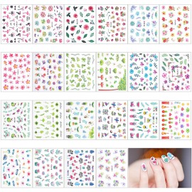 Blulu 44 Sheets 2000 Pcs Nail Stickers Adhesive Leaf Flower Butterfly 3D Nail Decals Stickers with Tweezers for Women DIY Decorations(Summer Themed Series) Blulu 44 Sheets 2000 Pcs Nail Stickers Adhesive Leaf Flower Butterfly 3D Nail Decals Stickers with Tweezers for Women DIY Decorations(Summer Themed Series)