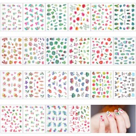 Blulu 44 Sheets 2000 Pcs Nail Stickers Adhesive Leaf Flower Butterfly 3D Nail Decals Stickers with Tweezers for Women DIY Decorations(Summer Themed Series) Blulu 44 Sheets 2000 Pcs Nail Stickers Adhesive Leaf Flower Butterfly 3D Nail Decals Stickers with Tweezers for Women DIY Decorations(Summer Themed Series)