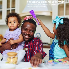 2 Pieces Detangling Brush for Afro America/African Hair Textured 3a to 4c Kinky Wavy/Curly/Coily/Wet/Dry/Oil/Thick/Long Hair, Knots Detangler Easy to Clean (Green, Purple)