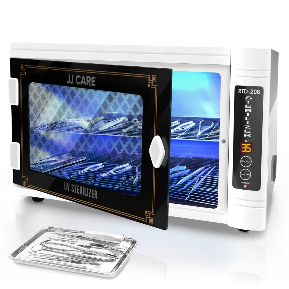 JJ CARE UV Sanitizer Cabinet - 8L Capacity, LED Timer, 99% UV Killing Efficiency, Professional UV Sanitizing Cabinet for Salon, Spa, Office, and Home Use JJ CARE UV Sanitizer Cabinet - 8L Capacity, LED Timer, 99% UV Killing Efficiency, Professional UV Sanitizing Cabinet for Salon, Spa, Office, and Home Use