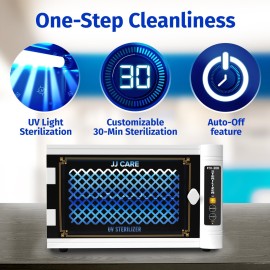 JJ CARE UV Sanitizer Cabinet - 8L Capacity, LED Timer, 99% UV Killing Efficiency, Professional UV Sanitizing Cabinet for Salon, Spa, Office, and Home Use JJ CARE UV Sanitizer Cabinet - 8L Capacity, LED Timer, 99% UV Killing Efficiency, Professional UV Sanitizing Cabinet for Salon, Spa, Office, and Home Use