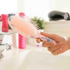 FRAMAR Pink Hair Brush Detangler, Detangling Hairbrush For Women, Wet Hair Brush For Girls, Hair Detangler Brush, Wet Hairbrush, Hairbrushes, Girls Hairbrush Detangler, Reduces Frizz - Floral