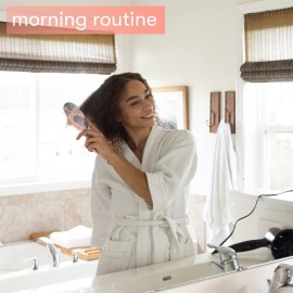 FRAMAR Pink Hair Brush Detangler, Detangling Hairbrush For Women, Wet Hair Brush For Girls, Hair Detangler Brush, Wet Hairbrush, Hairbrushes, Girls Hairbrush Detangler, Reduces Frizz - Floral