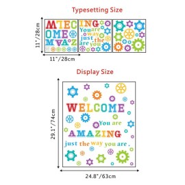 IARTTOP Colorful Inspirational Quote Wall Decal Welcome Back to School Wall Sticker Classroom Welcome Decals Motivational Saying Stickers You are Amazing Just The Way You are Clasroom Wall Decor