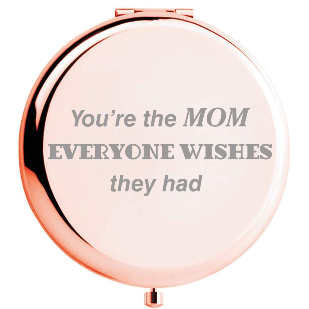 Fnbgl You are The Mom Everyone Wishes They Had Travel Pocket Mirror Mom Present from Daughter and Son, Gold Compact Mirror with Treasured Message for Mother\'s Day, Birthday Fnbgl You are The Mom Everyone Wishes They Had Travel Pocket Mirror Mom Present from Daughter and Son, Gold Compact Mirror with Treasured Message for Mother\'s Day, Birthday