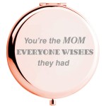 Fnbgl You are The Mom Everyone Wishes They Had Travel Pocket Mirror Mom Present from Daughter and Son, Gold Compact Mirror with Treasured Message for Mother\'s Day, Birthday