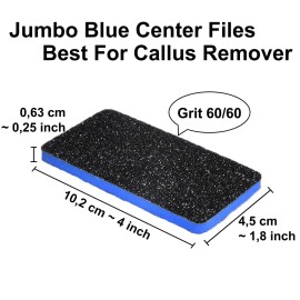 New AMT 12 PCS Pedicure Foot File Grit 60/60, Black Callus Remover File, Nail Files for Pets, Emery Boards for Pet Grooming, 60 Grit Foot File (12 PCS -Blue Center)