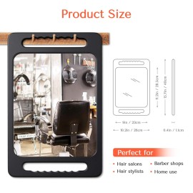 TASALON Unbreakable Hand Mirror with Double Handle - Large Handheld Barber Mirror for Hair and beauty Salon - Durable Hand Held Mirrors for barbershop - Lightweight Haircut Mirror with Double Handgrip TASALON Unbreakable Hand Mirror with Double Handle - Large Handheld Barber Mirror for Hair and beauty Salon - Durable Hand Held Mirrors for barbershop - Lightweight Haircut Mirror with Double Handgrip