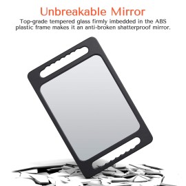 TASALON Unbreakable Hand Mirror with Double Handle - Large Handheld Barber Mirror for Hair and beauty Salon - Durable Hand Held Mirrors for barbershop - Lightweight Haircut Mirror with Double Handgrip TASALON Unbreakable Hand Mirror with Double Handle - Large Handheld Barber Mirror for Hair and beauty Salon - Durable Hand Held Mirrors for barbershop - Lightweight Haircut Mirror with Double Handgrip