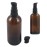 UPSTORE 2Pcs (100ml/ 3.4oz) Amber Glass Empty Pump Press Bottles with Cap Refillable Portable Bottle Vial Case Makeup Pot Jar Travel Sub Bottling for Lotion Essence Emulsion Essence Serum Shampoo