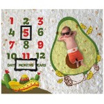 Burrito Baby Month Milestone Blanket for Photo Taken - Avocado Age Blanket 1 * 1.2 Meter