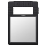 TASALON Hand Mirrors with Handle - Unbreakable Handheld Mirror with Silicone Handle for Barber, Salon, Makeup or Shower - Black