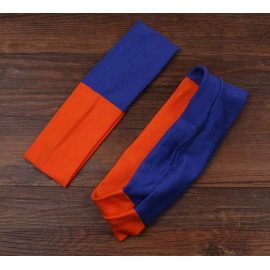 Headbands Hairband Cotton Soft and Stretchy Elastic Solid Color 6 Pcs Per Lot (Royal Blue/Orange)