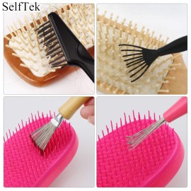 SelfTek 4 Pack Hair Brush Cleaning Tool for Removing Hair and Dust - Home or Salon Use
