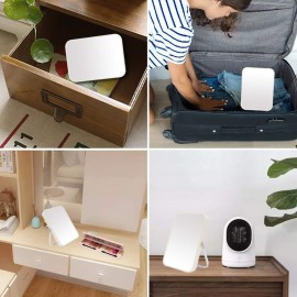 YEAKE Table Desk Vanity Makeup Mirror,8-Inch Portable Folding Mirror with Metal Stand 90Adjustable Rotation Tavel Make Up Mirror Hanging Bathroom for Shower Shaving(White)