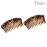 Parcelona French Swirl Savana Light Shell Small 2  Celluloid Set of 2 Side Hair Combs for Women and Girls