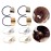 JinYu 8 Pcs Metal Leaf Hair Rope Hairband Ponytail Holder Hair Ring Crystal Elastic Rubber Band Hair Tie Hair Headdress Hair Accessories -2 Styles Gold and Silver