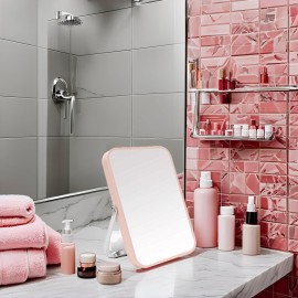 YEAKE Table Desk Vanity Makeup Mirror,8-Inch Portable Folding Mirror with Metal Stand 90Adjustable Rotation Tavel Make Up Mirror Hanging Bathroom for Shower Shaving(Pink) YEAKE Table Desk Vanity Makeup Mirror,8-Inch Portable Folding Mirror with Metal Stand 90Adjustable Rotation Tavel Make Up Mirror Hanging Bathroom for Shower Shaving(Pink)