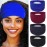 Woeoe African Headbands Knotted Hairbands Black Yoga Sport Head Wraps Wide Elastic Head Scarf for Women and Girls (Pack of 4)