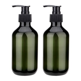 Sdoot Green Pump Bottle 2 Pack, 10oz Shampoo Pump Bottle Plastic Pump Dispenser Bottle Squeeze Containers for Shampoo Lotion Body Wash
