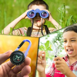 Binoculars for Kids for Toddler - for Little Boys and Girls - Extensive Set Incl. Magnifying Glass & Compass - Powerful Magnification 8X21 - 3 to 12 Year Old Kids