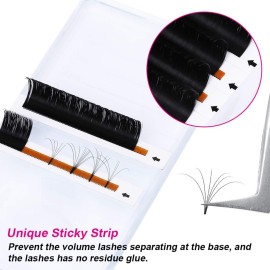 FADLASH 0.03-C Easy Fan Volume Lashes, 14mm, C Curl, False Eyelash Extensions