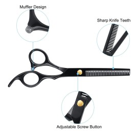 Thinning Shears Thinning Scissors 6.7 Inch Stainless Steel Hair Cutting Scissors Professional Haircut Trimming Texturizing Blending Barber Home Use Hairdressing Scissors for Women Men Kids(Black) Thinning Shears Thinning Scissors 6.7 Inch Stainless Steel Hair Cutting Scissors Professional Haircut Trimming Texturizing Blending Barber Home Use Hairdressing Scissors for Women Men Kids(Black)