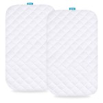 Bassinet Mattress Pad Cover Compatible with Mika Micky Bedside Sleeper, 2 Pack, Waterproof Quilted Ultra Soft Surface, Breathable and Easy Care