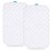 Bassinet Mattress Pad Cover Compatible with Mika Micky Bedside Sleeper, 2 Pack, Waterproof Quilted Ultra Soft Surface, Breathable and Easy Care