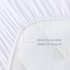 Bassinet Mattress Pad Cover Compatible with Mika Micky Bedside Sleeper, 2 Pack, Waterproof Quilted Ultra Soft Surface, Breathable and Easy Care