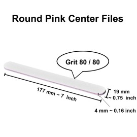 AMT 50 PCS Jumbo White Nail Files, White Nail File, Nail Files for Acrylic Nails, Emery Boards for Nails, 80/80 Grit Nail File (50 PCS Nail Files) (Grit 80/80 (Round, Pink)) AMT 50 PCS Jumbo White Nail Files, White Nail File, Nail Files for Acrylic Nails, Emery Boards for Nails, 80/80 Grit Nail File (50 PCS Nail Files) (Grit 80/80 (Round, Pink))
