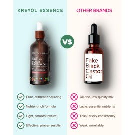 Kreyol Essence - Haitian Black Castor Oil for Skin and Hair, Glass Bottle - Cold Pressed Castor oil, Fuller-Looking Hair, Hexane Free, Natural Humectant Kreyol Essence - Haitian Black Castor Oil for Skin and Hair, Glass Bottle - Cold Pressed Castor oil, Fuller-Looking Hair, Hexane Free, Natural Humectant