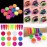 MEILINDS Colorful Fluorescent Nail Powder Gradient Iridescent Nail Pigment Glitter Rainbow Powder, Neon Pigment Eyeshadow Powder Face Body Nail Art Dust Decoration 12 Colors