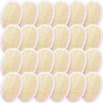 24 Pieces Exfoliating Loofah Sponge Pads Facial Body Bath Shower Loofah Sponge Pad Natural Exfoliating Scrubber Brush for Men Women Bath and Spa