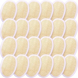 24 Pieces Exfoliating Loofah Sponge Pads Facial Body Bath Shower Loofah Sponge Pad Natural Exfoliating Scrubber Brush for Men Women Bath and Spa