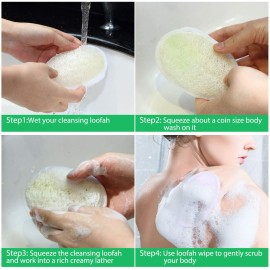 24 Pieces Exfoliating Loofah Sponge Pads Facial Body Bath Shower Loofah Sponge Pad Natural Exfoliating Scrubber Brush for Men Women Bath and Spa
