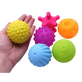 FIVOENDAR 6 Pack Sensory Balls for Kids, Soft & Textured Massage Balls Set Develops Kid\'s Tactile Senses
